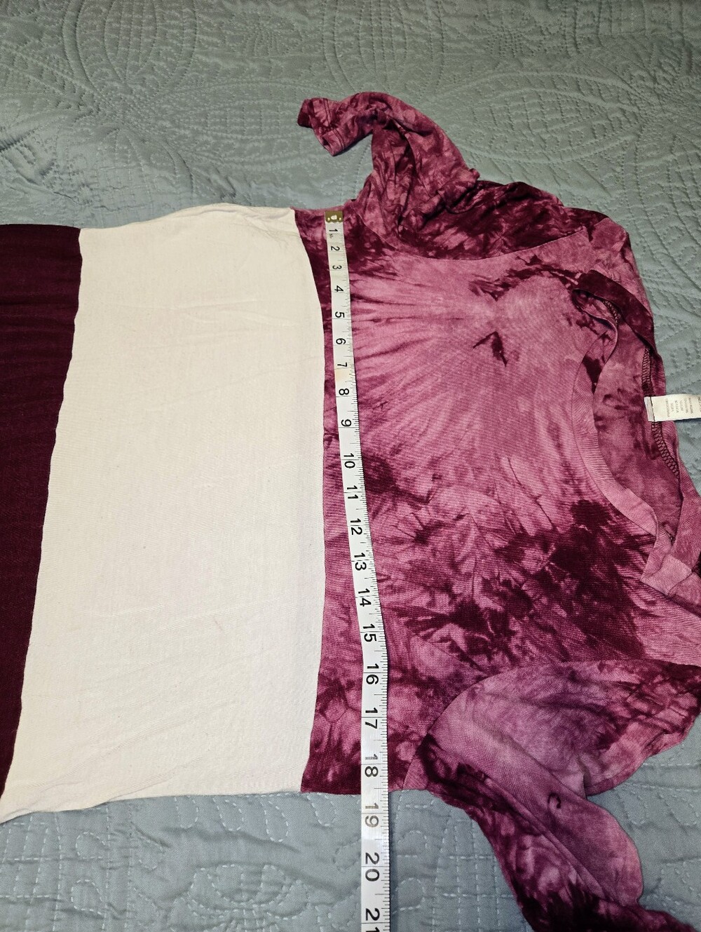 M. Fasis Women's 1X Colorblock Tie-Dye Long Sleeve Top - Picture 8 of 11